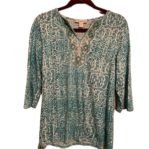 COLDWATER CREEK~TEAL BLOUSE~8-10